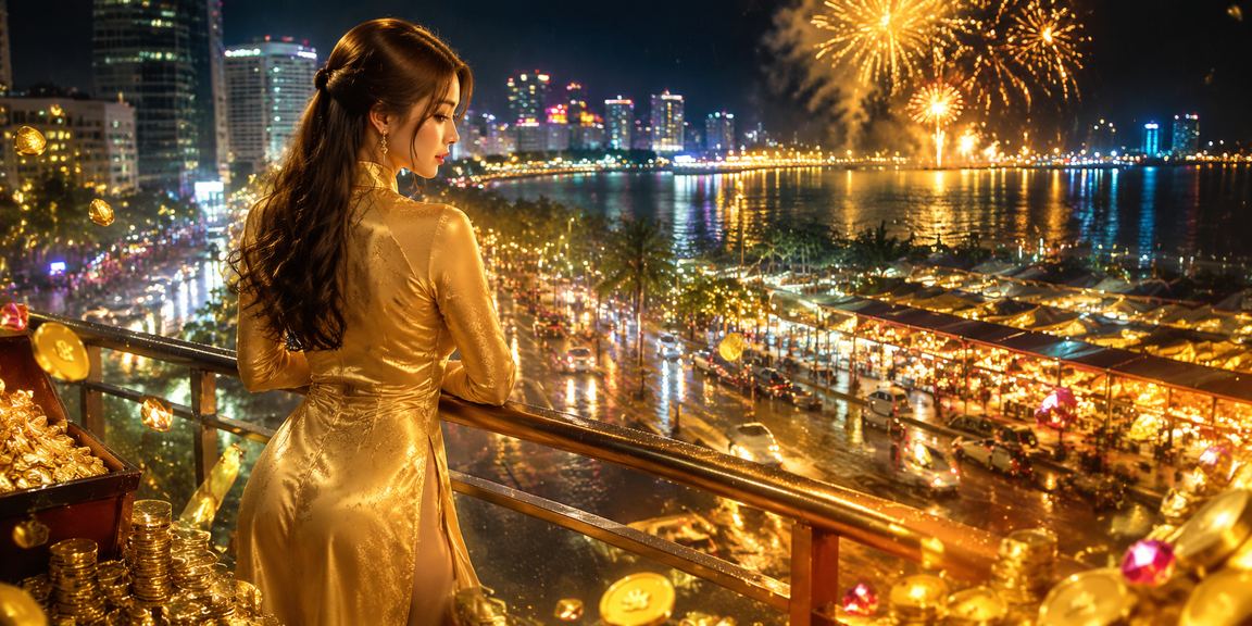 Người dùng nữ tại Nha Trang mặc áo dài kiểm tra tài khoản cá cược trên điện thoại di động